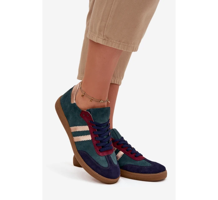 Zazoo N1068 Semišové Nízké Tenisky Dámské Tmavě Zelená Zazoo N1068 Semišové Nízké Tenisky Dámské Tmavě Zelená