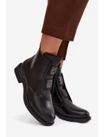 Dámské zateplené boty Tavressa – černé, s nízkým podpatkem a ozdobami Dámské zateplené boty Tavressa – černé, s nízkým podpatkem a ozdobami