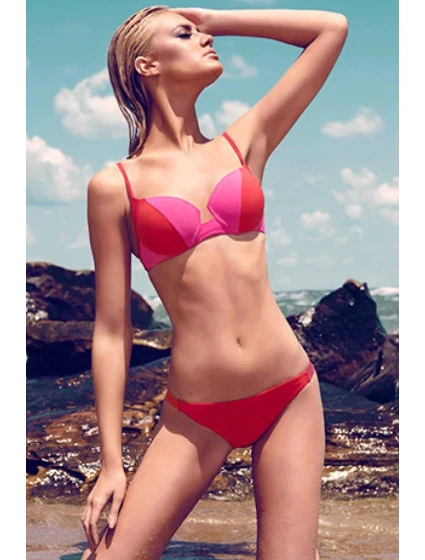 Dámské plavky dvoudílné bikiny 2COLOR dvoubarevné červené - Červená - OEM Dámské plavky dvoudílné bikiny 2COLOR dvoubarevné červené - Červená - OEM