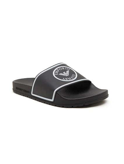 Pánské nazouváky černobílé model 19009221 - Emporio Armani Pánské nazouváky černobílé model 19009221 - Emporio Armani