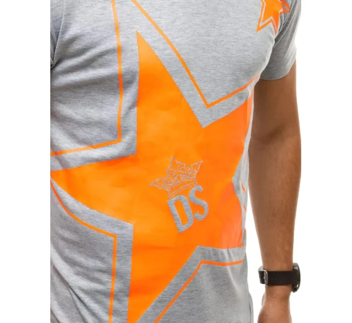 Pánské tričko s potiskem světle šedé model 21962695 - Dstreet Pánské tričko s potiskem světle šedé model 21962695 - Dstreet