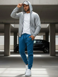 Modré pánské tepláky FashionStreet UX3632