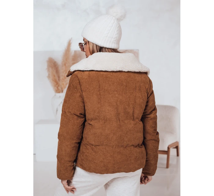 Dámská zimní manšestrová bunda TRENDYGLAM hnědá FashionStreet TY4360