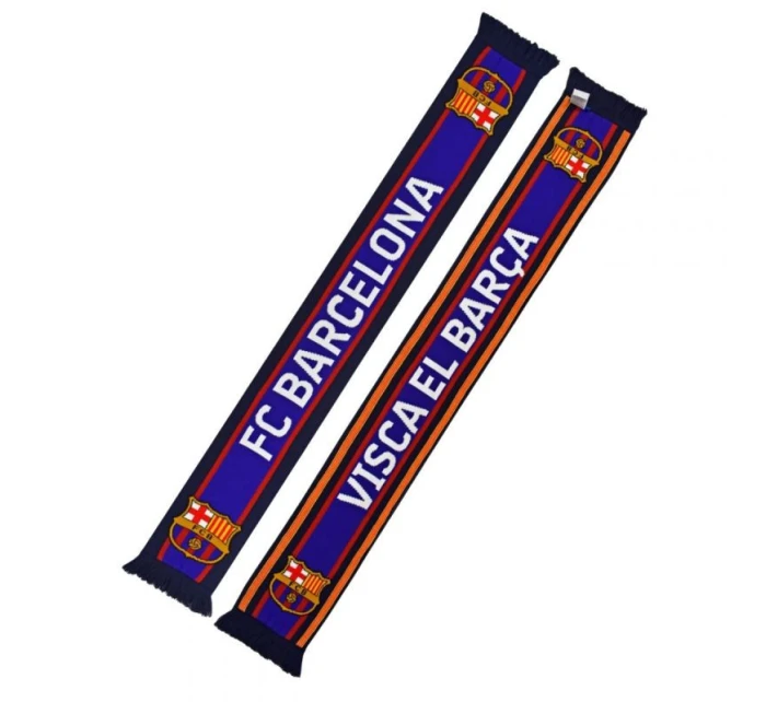 Oboustranná fanouškovská šála FC Barcelona Dvojitá pletená šála 5004BUD39