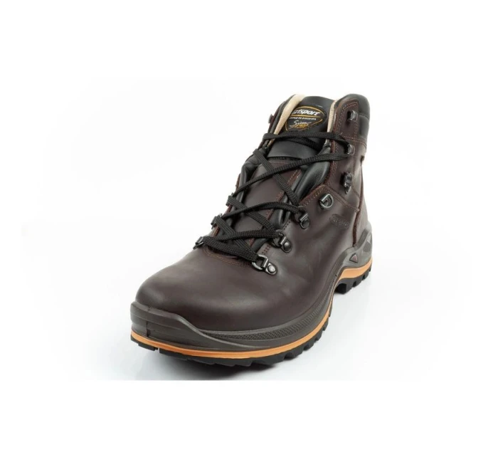 Grisport Marrone pánské trekové boty kožené nepromokavé kotníkové boty