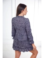 Šaty s ozdobnými volánky černé