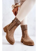 Kožené boty Nicole Světle hnědé model 21574573 - Boto