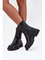 Dámské kotníkové boty na platformě a nízkém podpatku černé model 21707368 - Boto Dámské kotníkové boty na platformě a nízkém podpatku černé model 21707368 - Boto