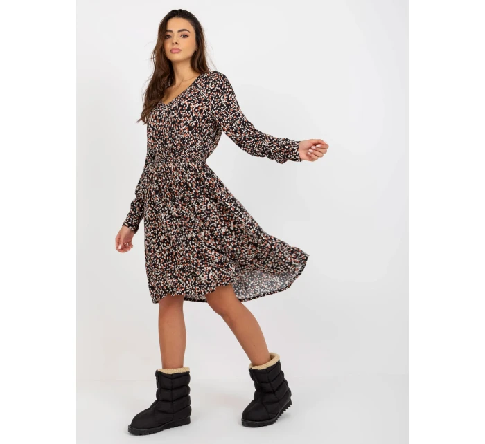Sukienka model 21110892 czarno beżowy - FPrice Sukienka model 21110892 czarno beżowy - FPrice
