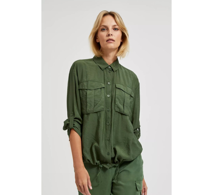 Zelená khaki dámská košile