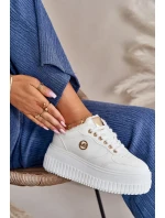 Tenisky Sportovní Boty Dámské Zateplené Na Masivní Podešvi Bílé Ardiela Tenisky Sportovní Boty Dámské Zateplené Na Masivní Podešvi Bílé Ardiela