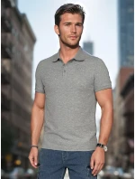 Pánská polokošile s nášivkou šedá Dstreet model 21987844 - FashionStreet