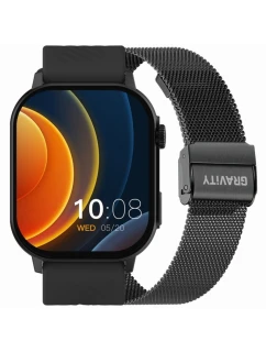 Chytré hodinky Gravity GT15-1 Black Silicone Strap + Black Bracelet