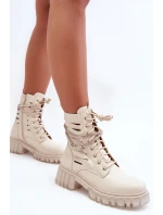 Módní pracovní boty s ozdobným páskou Bežové Rocky Módní pracovní boty s ozdobným páskou Bežové Rocky