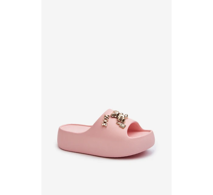 Dámské lehké pěnové žabky s ozdobami růžové Orchia Dámské lehké pěnové žabky s ozdobami růžové Orchia