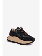 Kožené Sneakersy Na Platformě Dámské Big Star model 21705730 HIPOLY SYSTEM Černé - Big Star Shoes Kožené Sneakersy Na Platformě Dámské Big Star model 21705730 HIPOLY SYSTEM Černé - Big Star Shoes