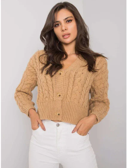Dámský svetr model 16226528 velbloudí barva - FPrice
