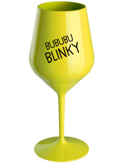 BUBUBUBLINKY - žlutá nerozbitná sklenice na víno 470 ml