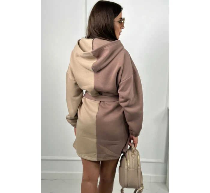 Izolovaná dvoubarevná mikina tmavě béžová + světle béžová