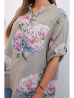 Dámská bavlněná halenka s květinovým vzorem fango