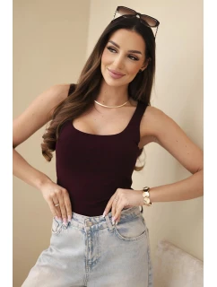 Dámská halenka na ramínkách s výstřihem bordó