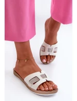 Pohodlné Lesklé Dámské Žabky model 21664635 Bílé - Inblu