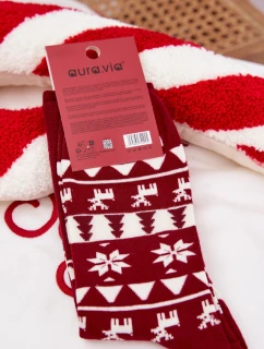Pánské Vánoční Ponožky S Vzor Y S Rýnferem Bordó