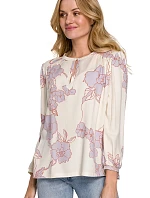 Dámská halenka K099 Ecru s fialkovou - Makover