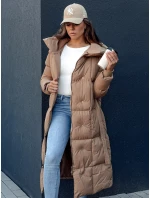 Dámský prošívaný kabát CLOUTIQUE tmavě béžový FashionStreet TY4371