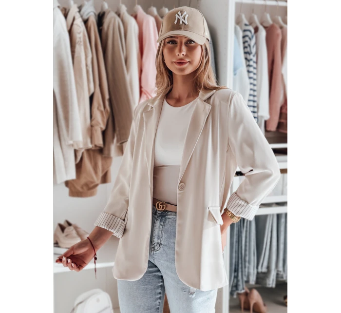 Dámské oversize sako RESIDAL světle béžové FashionStreet PY0122