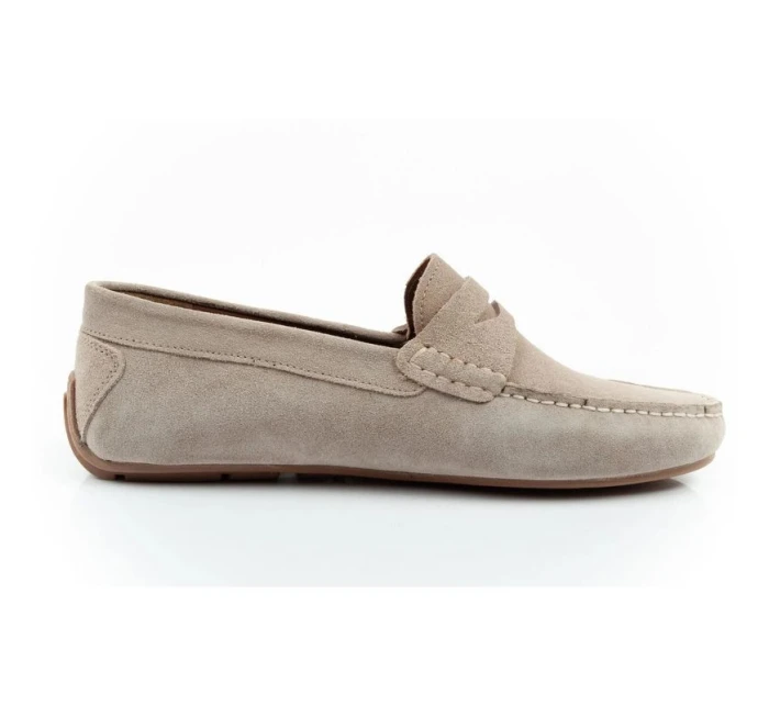 Wrangler pánské polobotky mokasíny Maifield Suede z přírodní kůže béžové barvy