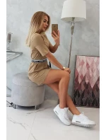 Šaty s ozdobným páskem camel Šaty s ozdobným páskem camel