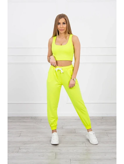 Set top+kalhoty žlutá neonová Set top+kalhoty žlutá neonová