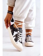 Dámské Materiál Sneakers Camo BIG STAR JJ274237 Bílo-šedé Dámské Materiál Sneakers Camo BIG STAR JJ274237 Bílo-šedé