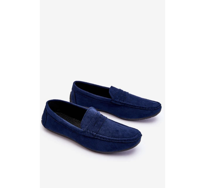 Pánské semišové mokasíny námořnická modrá Mack