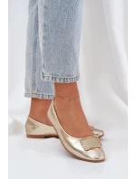 Eko kožené baleríny s ozdobou zlaté model 21684312 - Boto