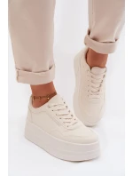 Dámské tenisky s masivní platformou Světle béžové Feressa