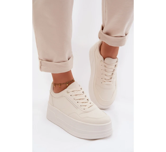 Dámské tenisky s masivní platformou Světle béžové Feressa