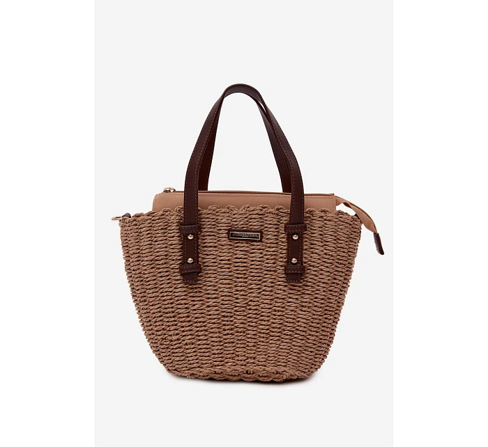 Košíková taška z pleteniny hnědá Lucienne