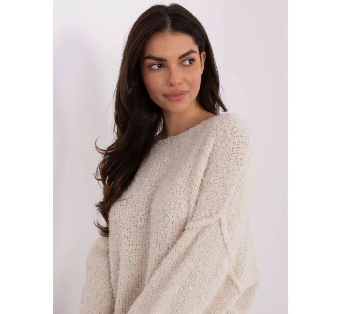 Sweter IT SW model 21766156 jasny beżowy - FPrice Sweter IT SW model 21766156 jasny beżowy - FPrice