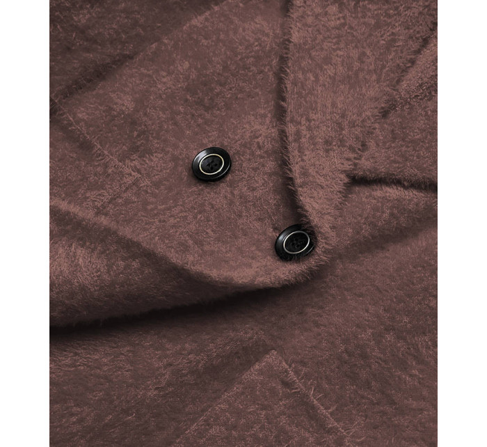 Krátký přehoz přes oblečení typu alpaka v čokoládové barvě (CJ65)