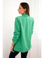 Elegantní sako s klopami světle zelené