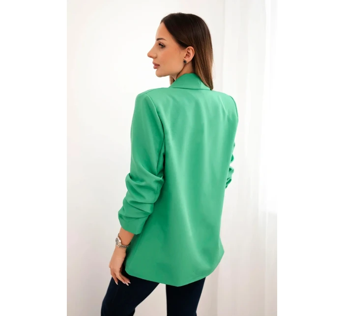 Elegantní sako s klopami světle zelené