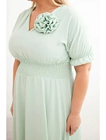 Dámské šaty Plus Size s výstřihem do V a nařaseným pasem model 22092430 - K-Fashion