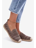 Dámské Otevřené Espadrilky Textilní Khaki Candessa