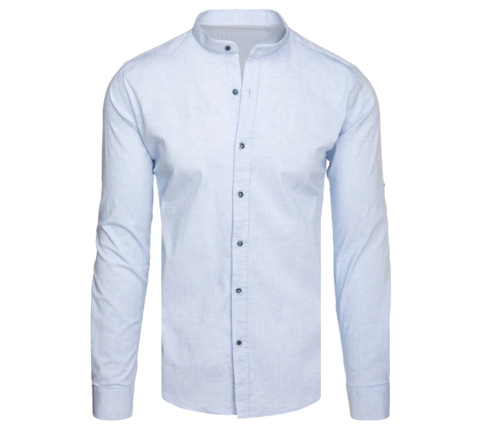 Pánská košile se stojáčkem modrá model 21989397 - Dstreet Pánská košile se stojáčkem modrá model 21989397 - Dstreet