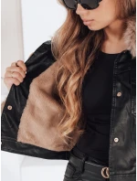 Dámská kožená bunda s kožešinou černá FashionStreet TY5210