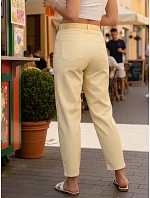 Dámské džíny mom fit s vysokým pasem světle žluté FashionStreet UY2978