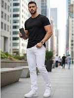 Pánské bílé džíny slim fit FashionStreet UX4487