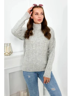 Svetr s rolákem šedý